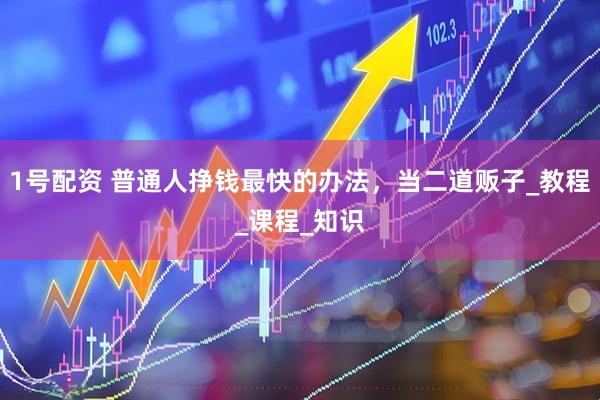 1号配资 普通人挣钱最快的办法，当二道贩子_教程_课程_知识